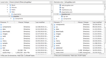 filezilla sync folders